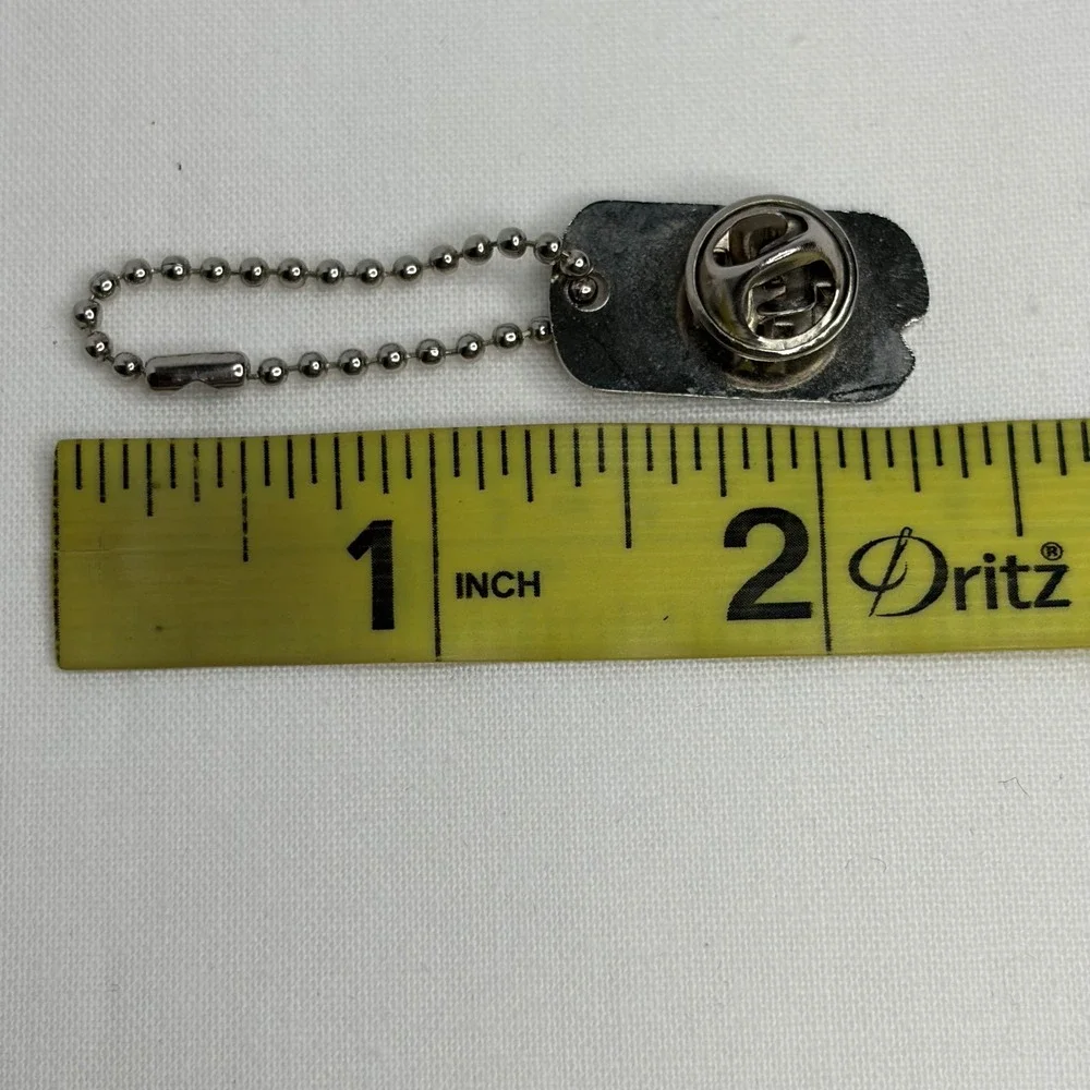 POW MIA Dog Tag Lapel Pin Mini Ball Chain You Are Not Forgotten Military